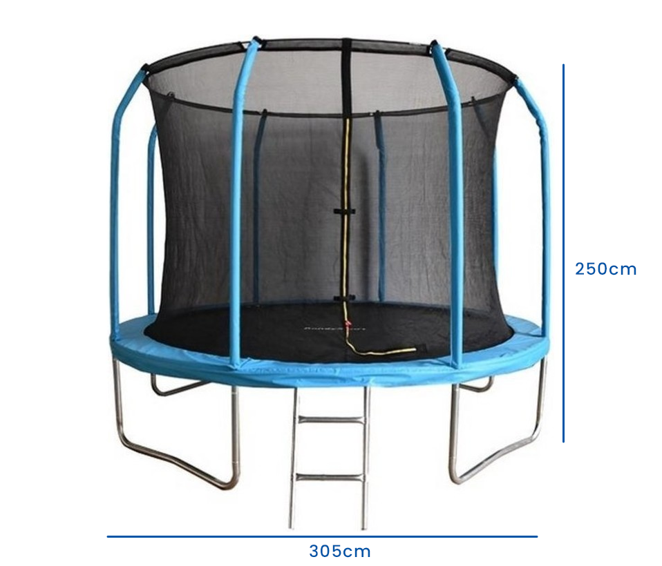 Trampoline - 305 cm Veiligheidsnet Ladder - Blauw