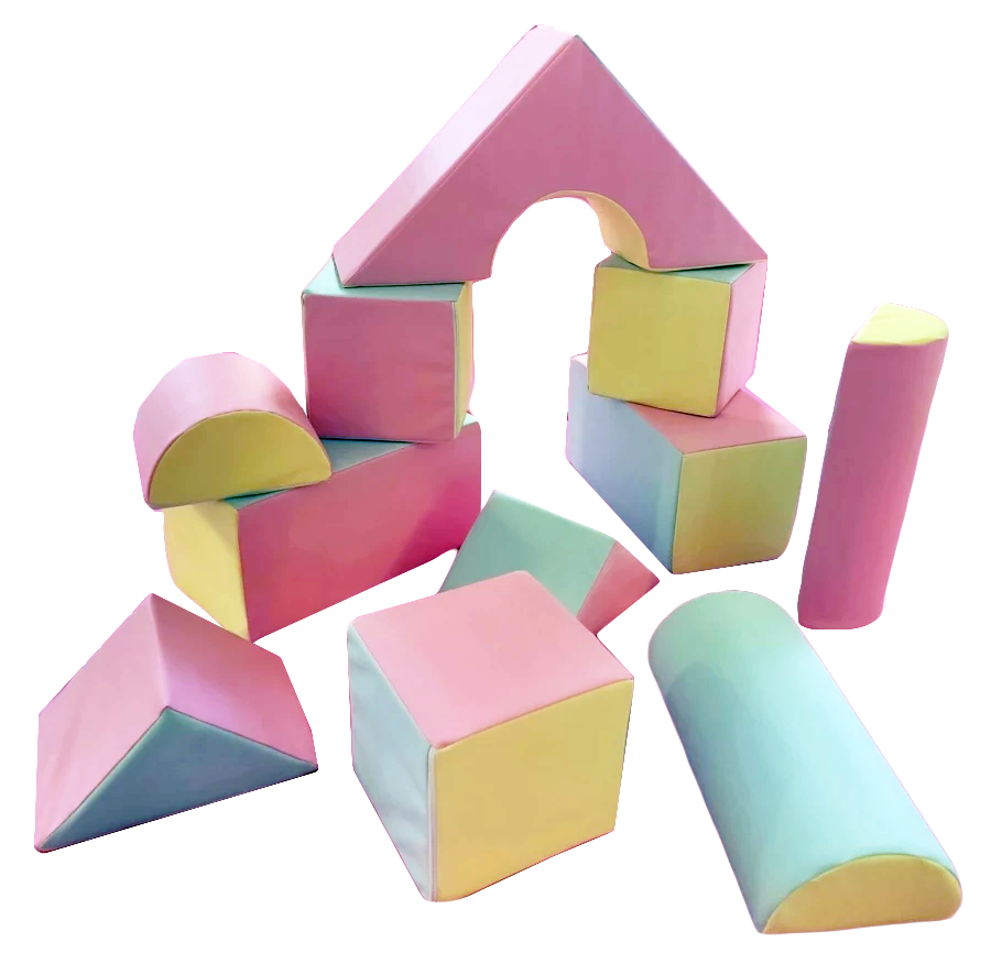 Bouwblokkenset - 11 Elementen - Pastelkleuren