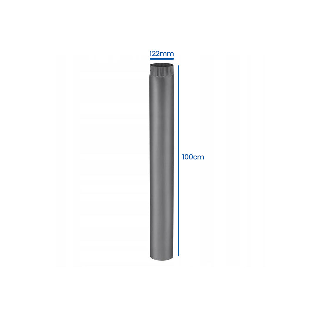 Kachelpijp - 120mm Diameter - 100cm Lengte - Zwart