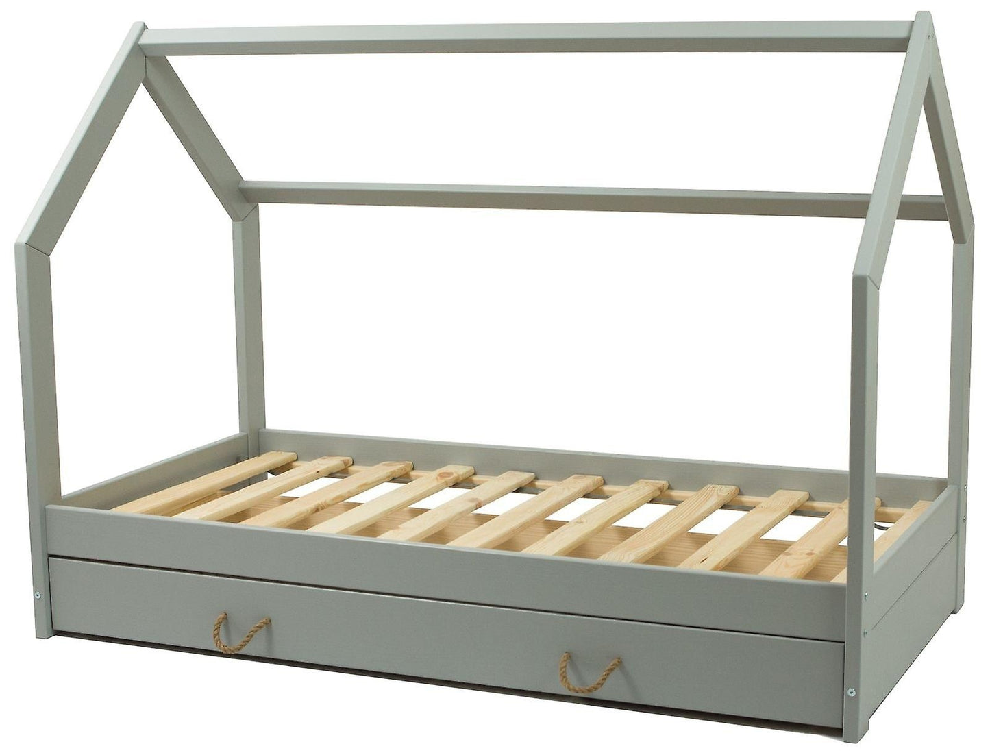 KINDERBED - Houten Huisvorm Met Lade - 80x160 cm