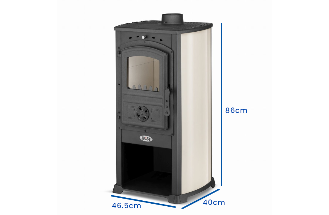 houtkachel - gietijzer - 12kW - zwart