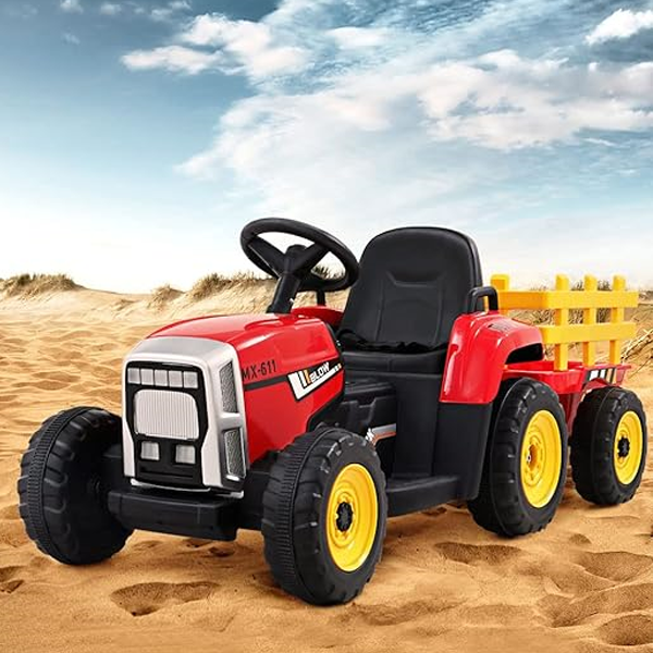 elektrisch bestuurbare tractor - 2x45W motoren - rood