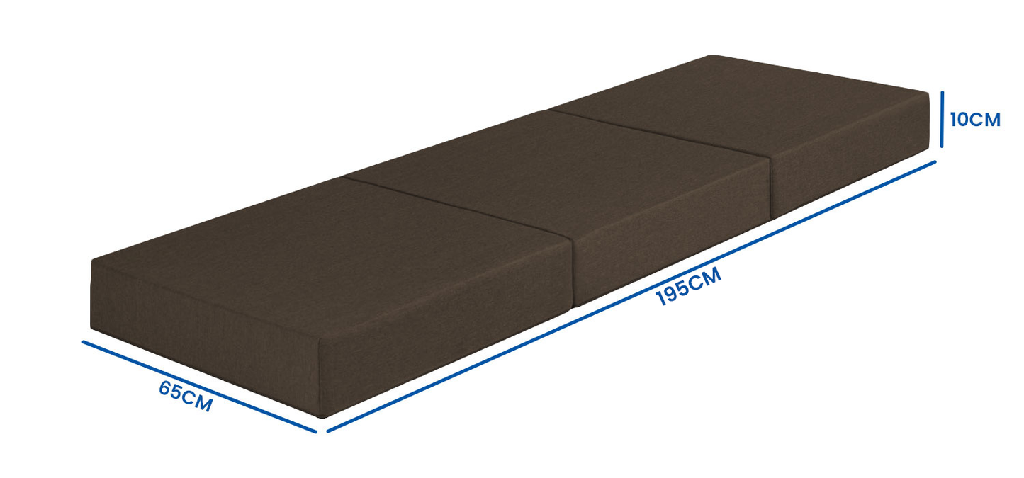 Logeermatras - opvouwbaar, comfortabel, wasbare hoes - 195x65x10 cm blauw