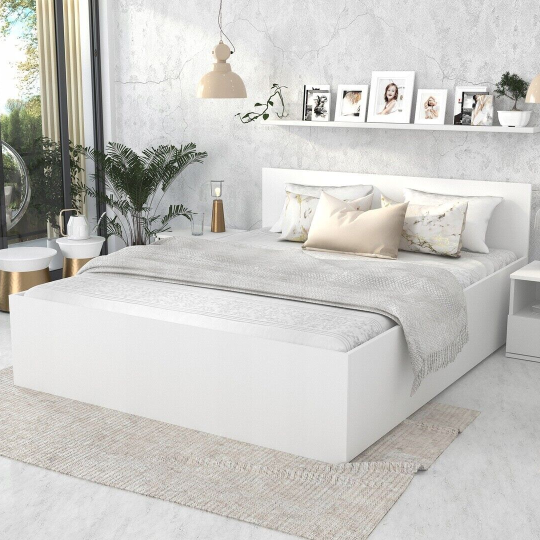 TWEEPERSOONSBED - Opklapbare bodem - Wit/120x200 cm