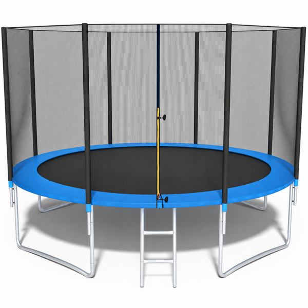 Trampoline - veiligheidsnet-ladder-150 kg - blauw-404 cm