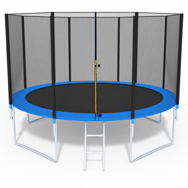 TRAMPOLINE - veiligheidsnet en ladder - blauw - 374 cm