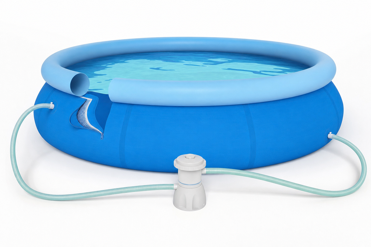 Opblaaszwembad - 3-laags PVC met pomp 1136 l/h - Blauw 244 cm
