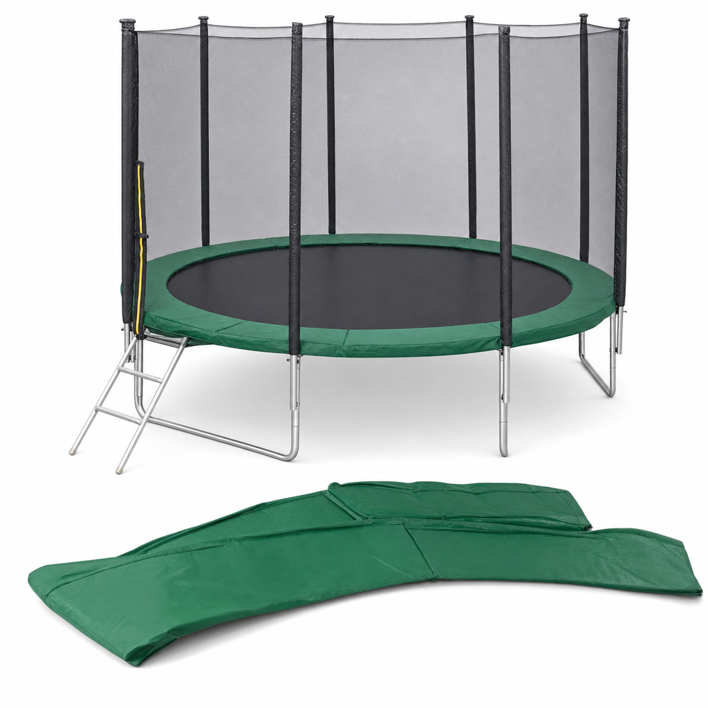 Trampoline - veiligheidsnet & ladder - groen/zwart 305 cm