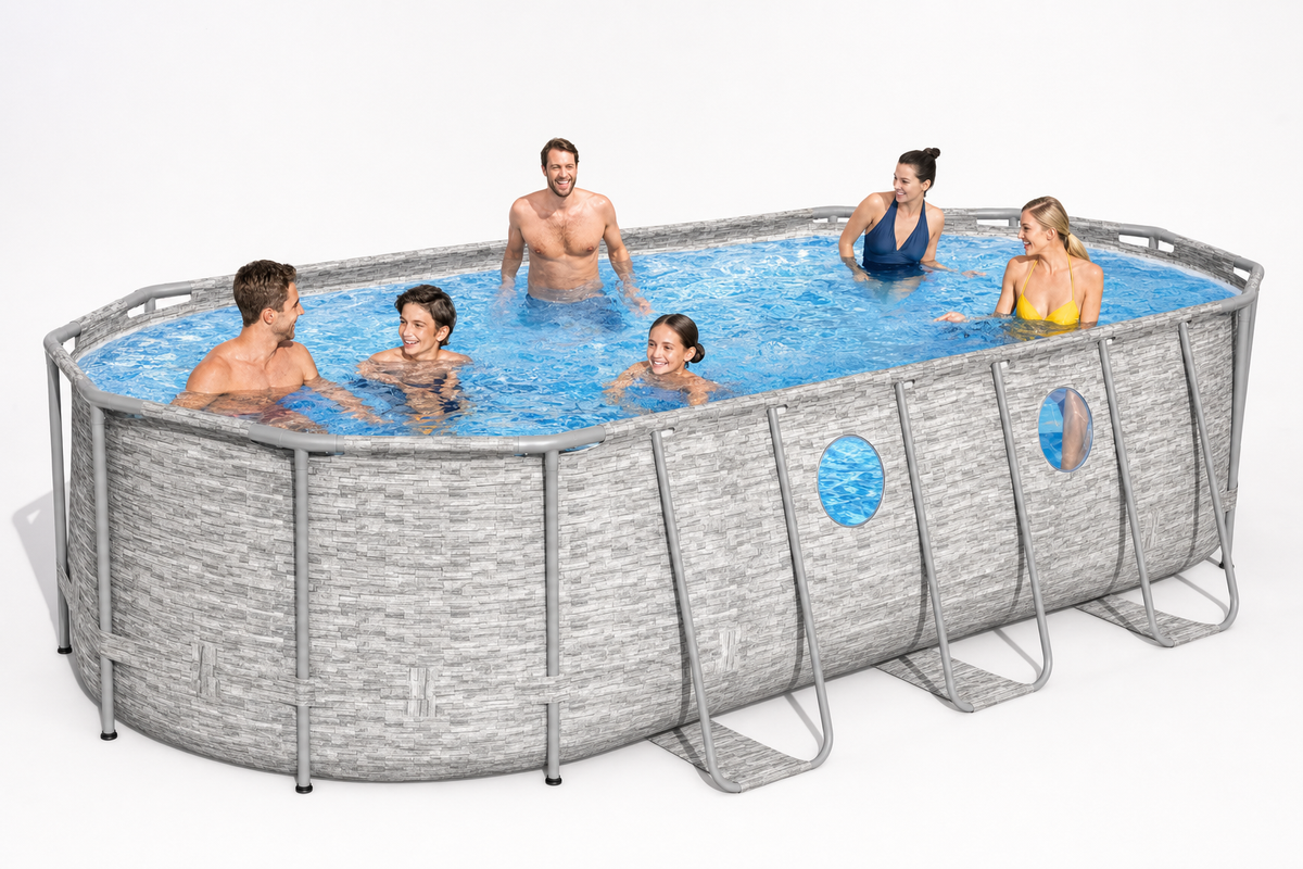 Zwembad - Power Steel Swim Vista II 13.430L - Grijs 549x274x122cm