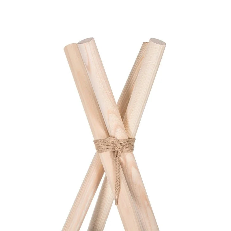 TIPI TENT - 100% katoen - grenenhout - beige/zwart - H160xB120xD100 cm