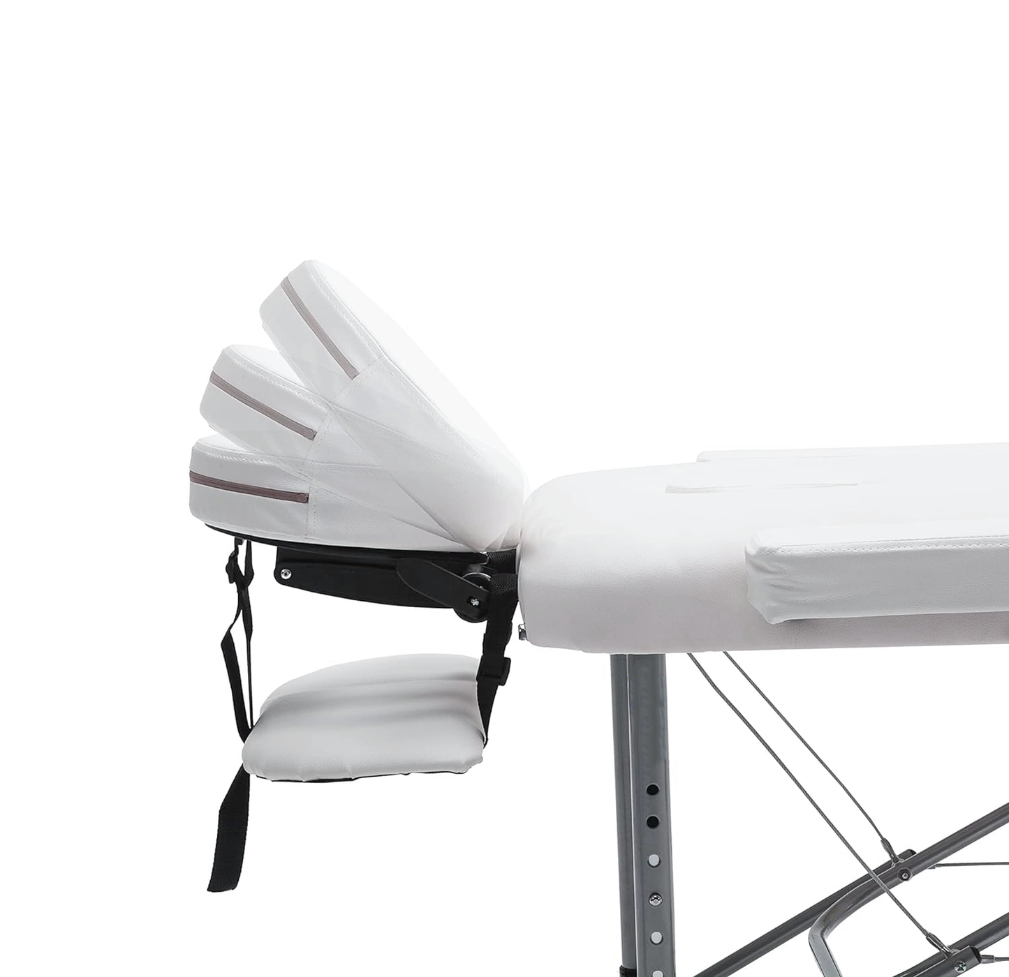 MASSAGETAFEL - Opvouwbaar Aluminium - Verstelbare Hoofdsteun - Wit 185x70 cm