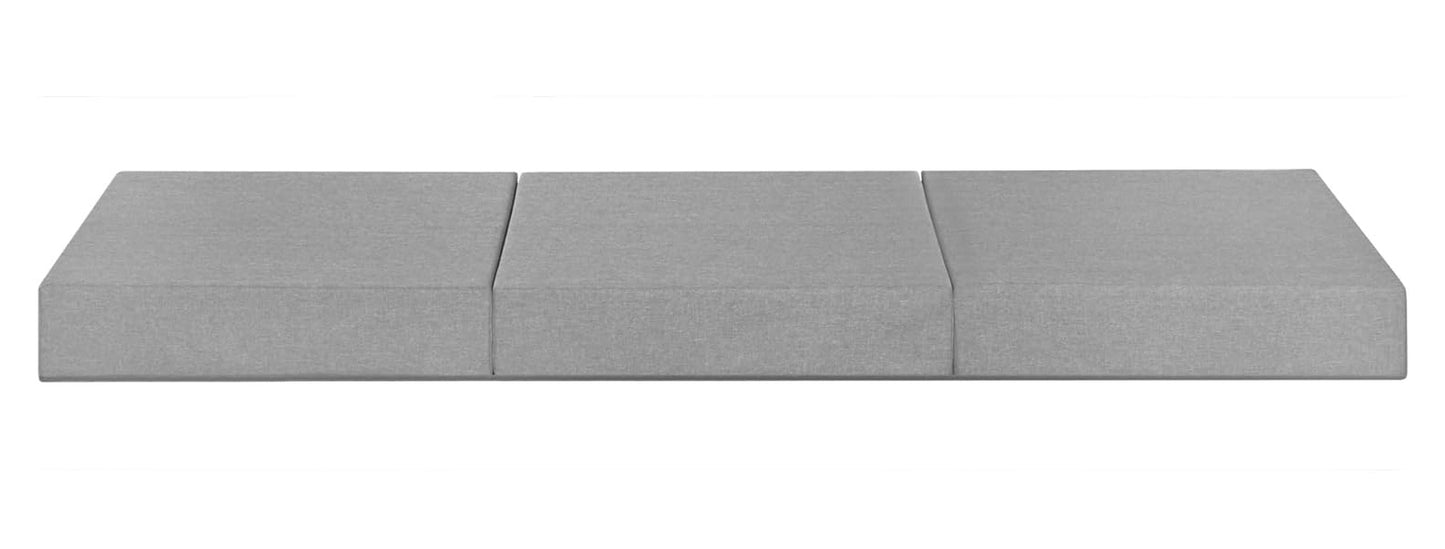 Logeermatras - opvouwbaar, comfortabel, wasbare hoes - grijs 195x65 cm