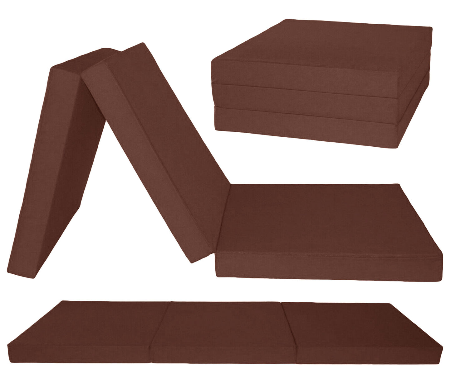 Logeermatras Opvouwbaar 15cm Dikke Foam Bruin 195x80cm