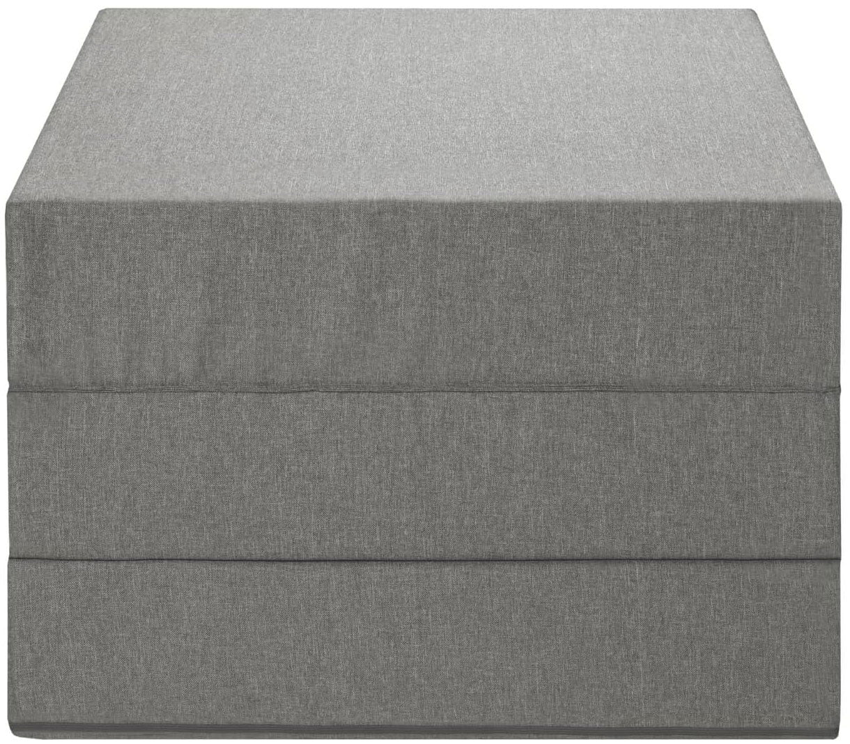 Logeermatras - opvouwbaar, comfortabel, wasbare hoes - grijs 195x65 cm