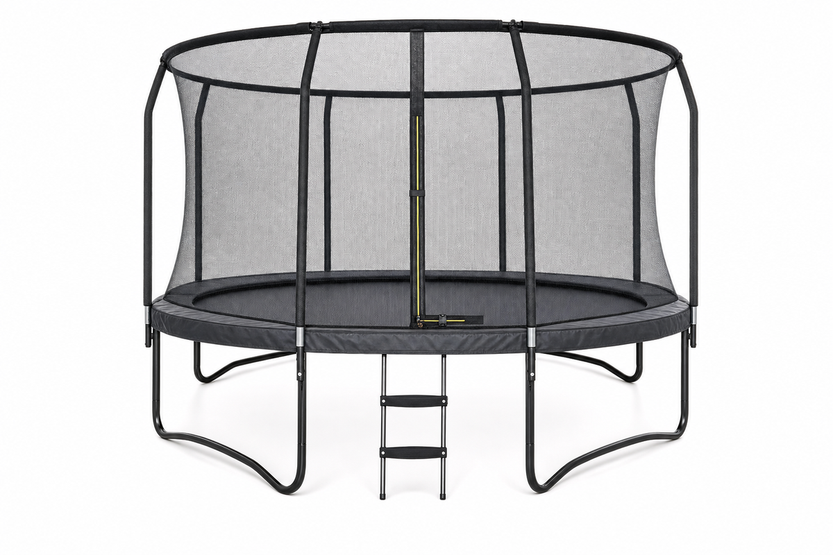 TRAMPOLINE - Veiligheidsnet-Ladder-Max 150kg - Zwart-305cm