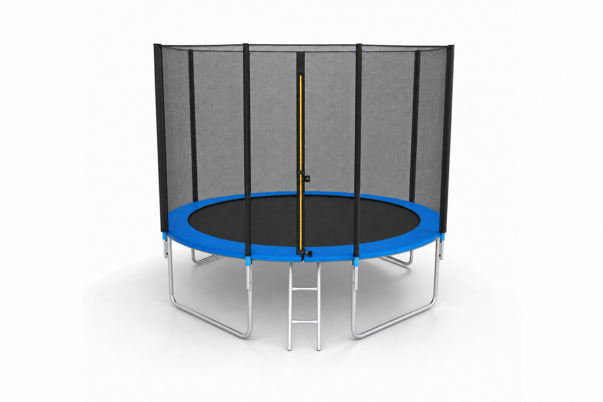 TRAMPOLINE - veiligheidsnet en ladder - blauw - 374 cm