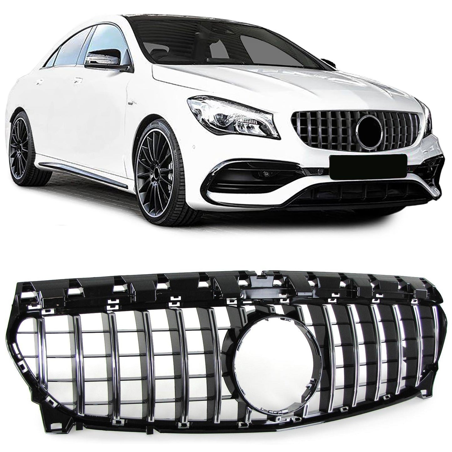 Sport Grille - 100% Passend & Eenvoudig te Monteren - Zwart Chroom