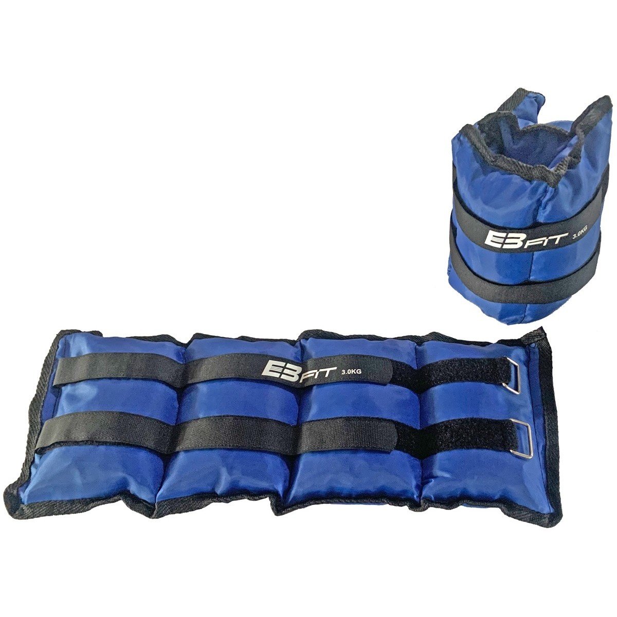 Gewichten - 2x 3 kg - verstelbare sluiting - blauw