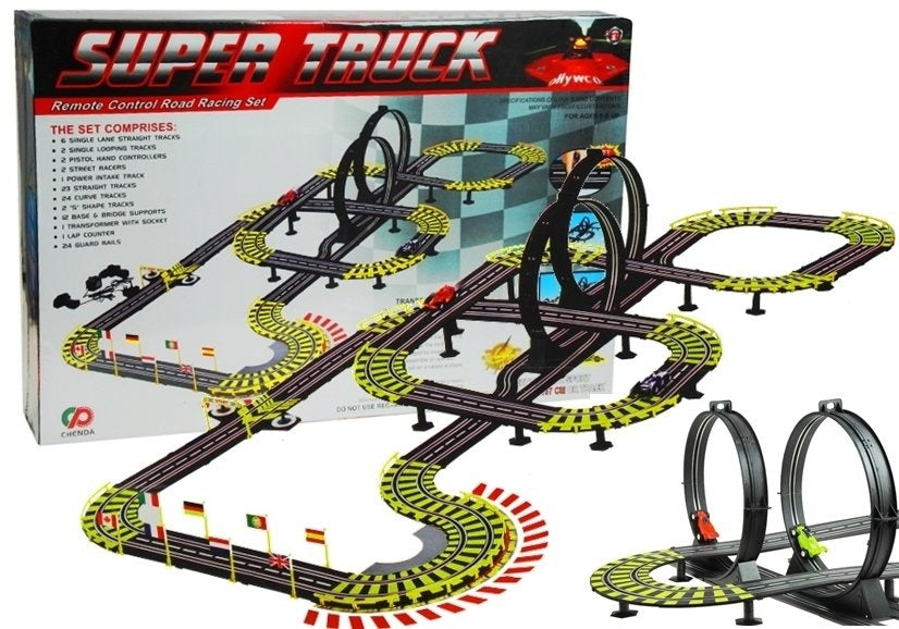RACEBAAN - 1157cm Lengte - Inclusief 2 Formule 1 Auto's