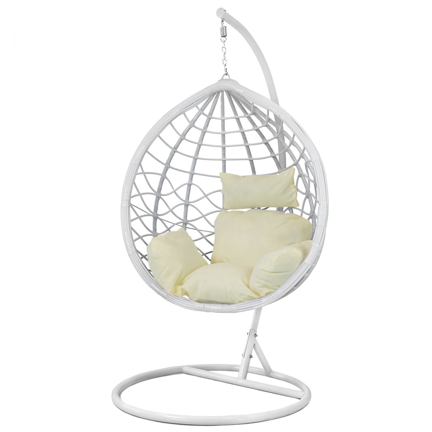 HANGSTOEL - Staalconstructie 125kg - Wit/Beige