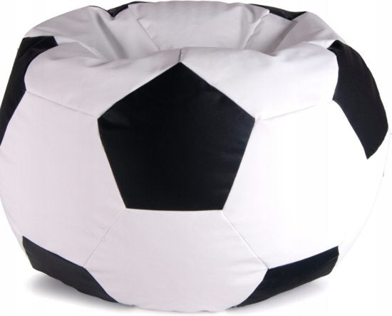 VOETBAL ZITZAK - Eco-leer - Polystyreen Vulling - Zwart Wit