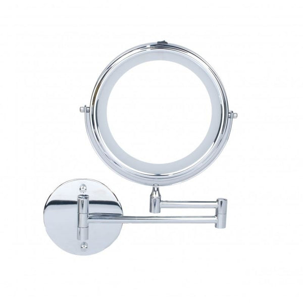 MAKE-UP SPIEGEL - LED-verlichting-360° rotatie-dubbelzijdig - chroom