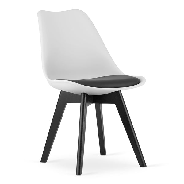 Eetkamerstoel - Ergonomisch Design - Wit/Zwart
