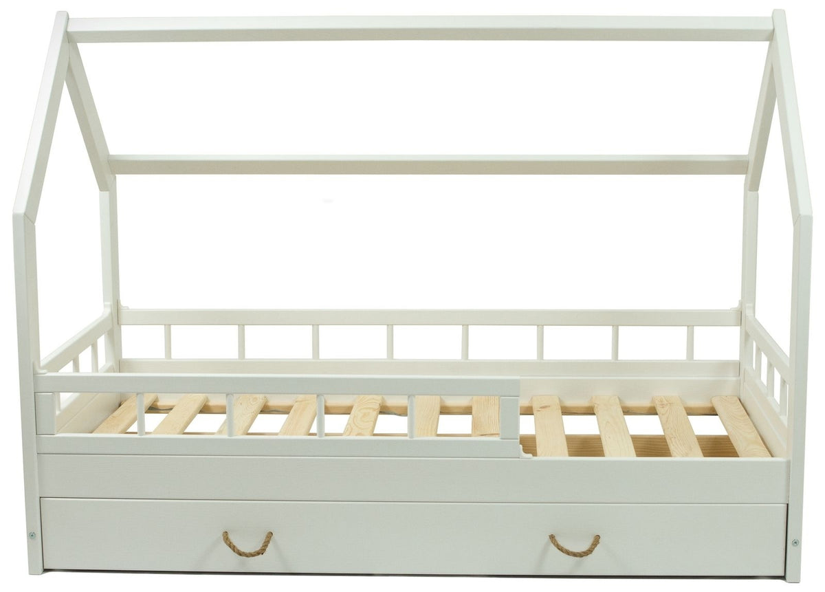 KINDERBED - Houten Huisvorm Met Lade - 80x160 cm