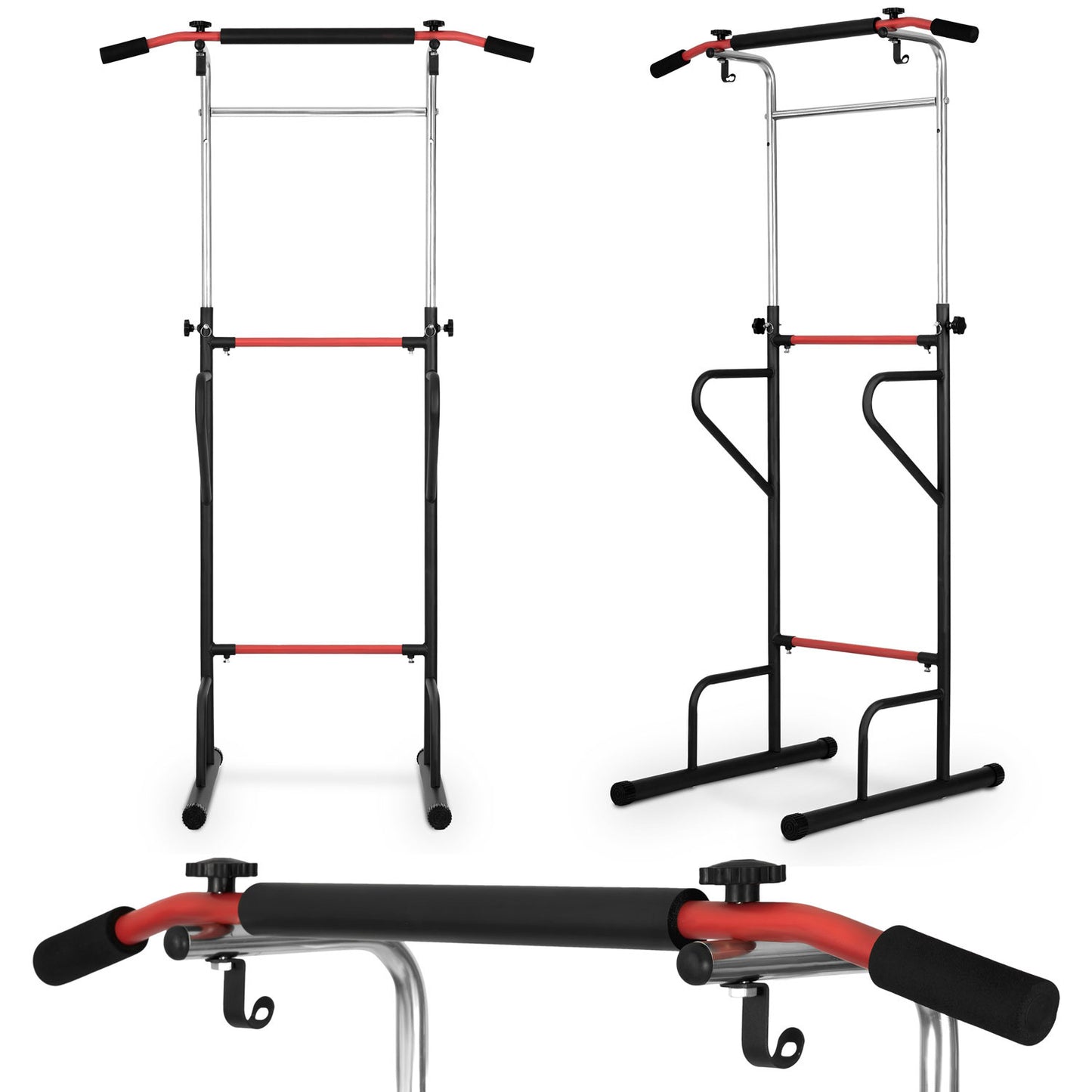 PULL-UP BAR - Verstelbaar 145-218 cm - Staalconstructie - Antislip - Zwart