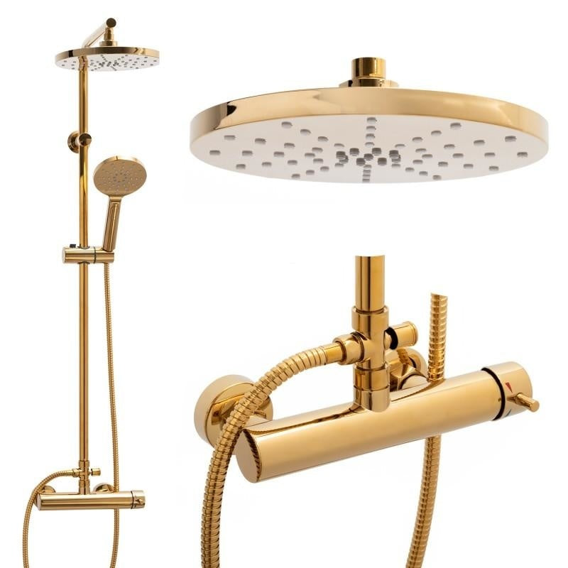 Doucheset - regendouche 23 cm - gouden kleur