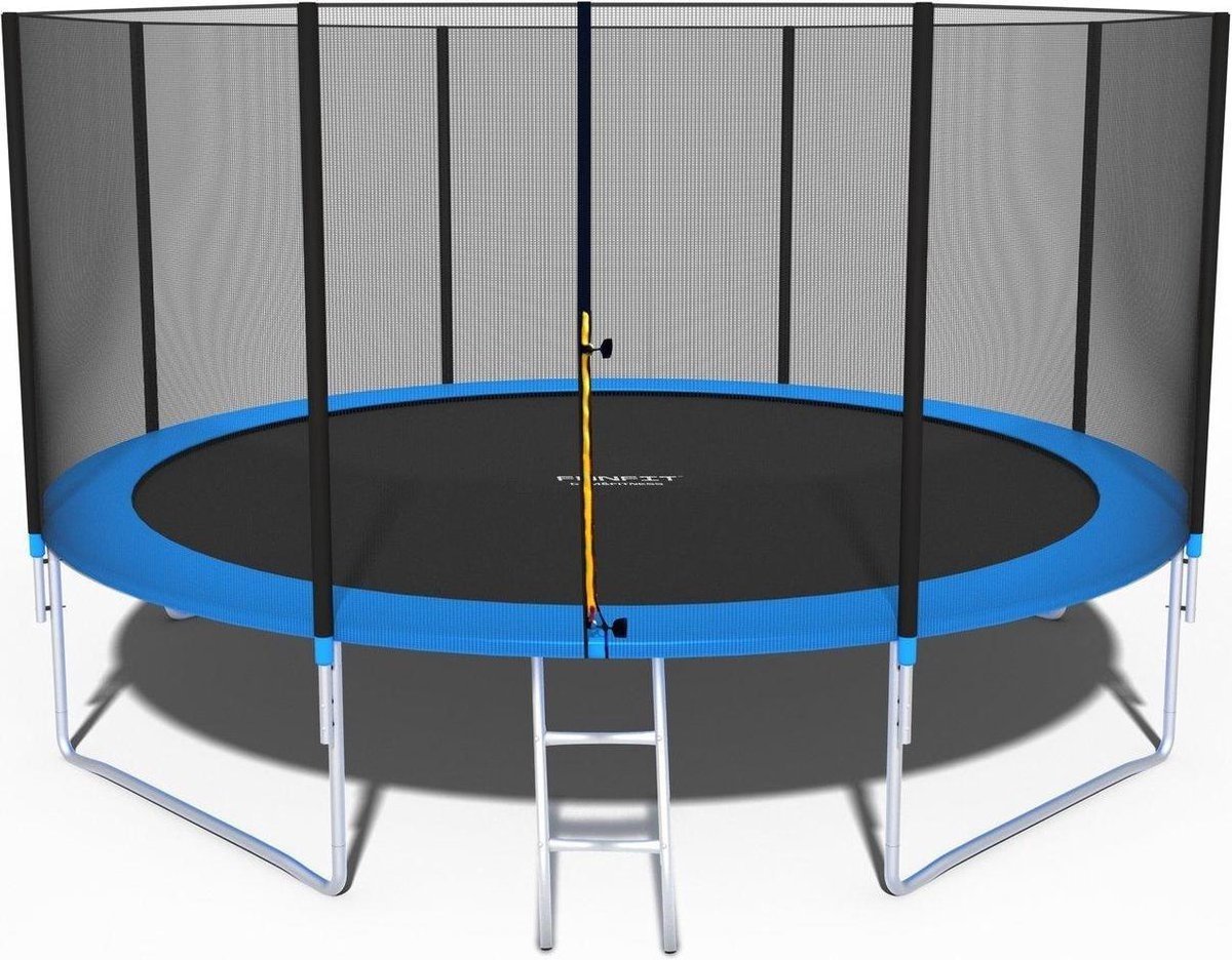 TRAMPOLINE - Veiligheidsnet & Ladder - 374 cm Blauw