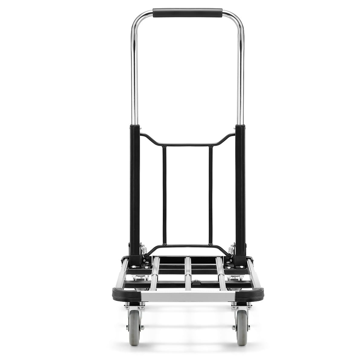 TRANSPORTWAGEN - lichtgewicht aluminium, telescopisch, 150 kg - zilver/zwart