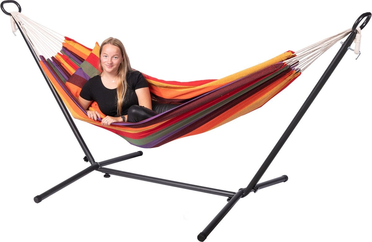 HANGMAT - Polyester-Katoen - 2 Persoons - Rood-Oranje