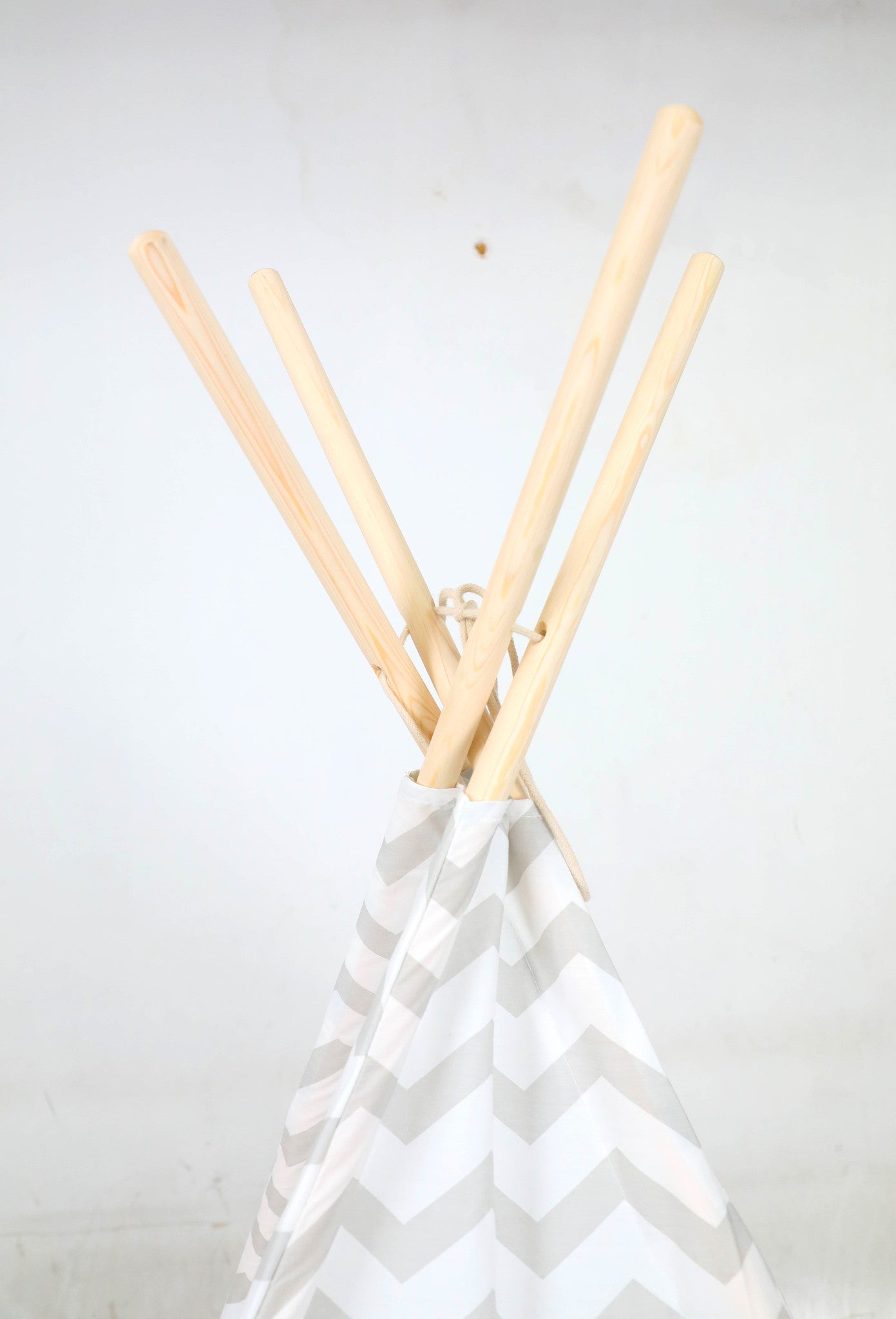 TIPITENT - Katoen met Zigzag Patroon - Grijs 120x120x160 cm