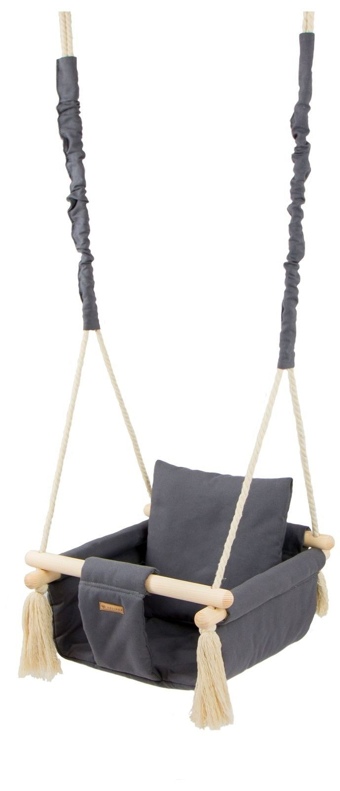 BABY SCHOMMELSTOEL - 100% katoen en hout - Grijs