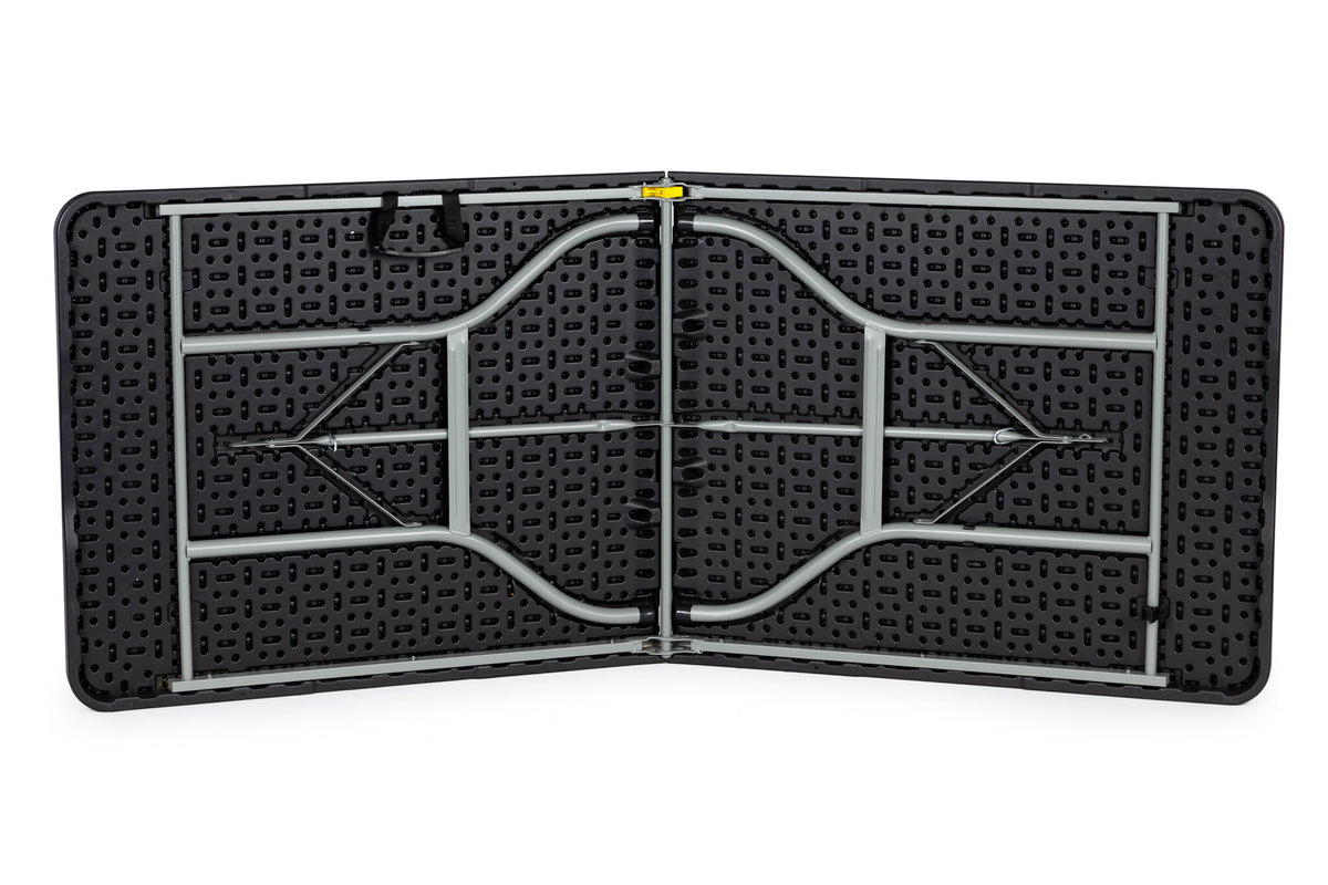 CAMPINGTAFEL - Opklapbaar HDPE-Staal - Zwart 180x70 cm