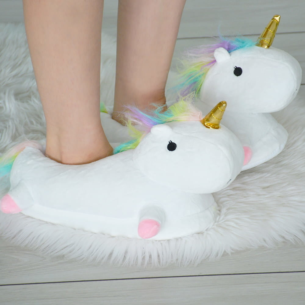 Pantoffels - Anti-slip Zolen - Witte Eenhoorn - Universele Maat