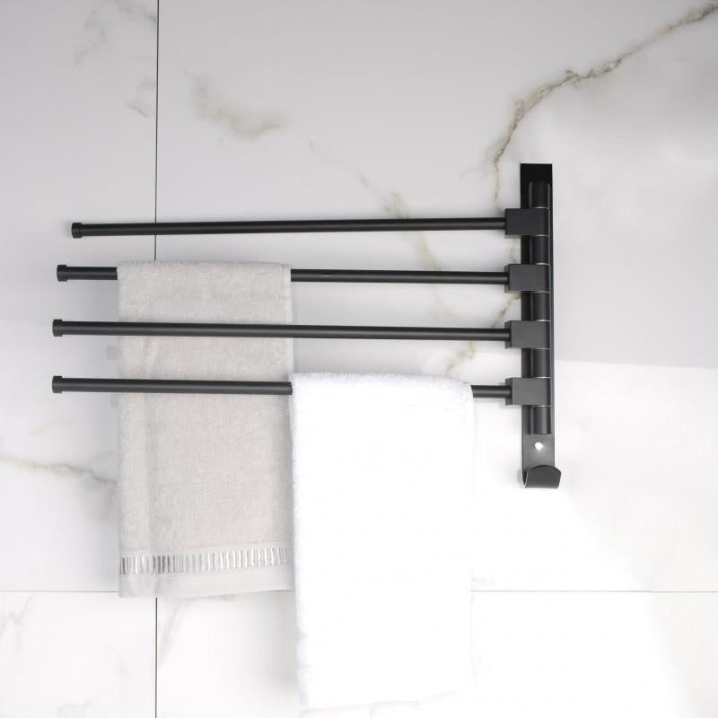 Handdoekenrek - 4 Armen - Opschroefbaar - 38.5 cm - Zilver