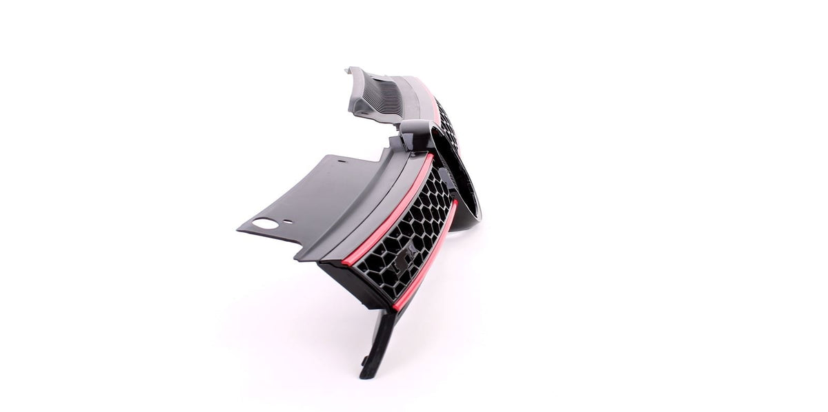 GRILL - sportieve look - glanzend zwart met rode bies