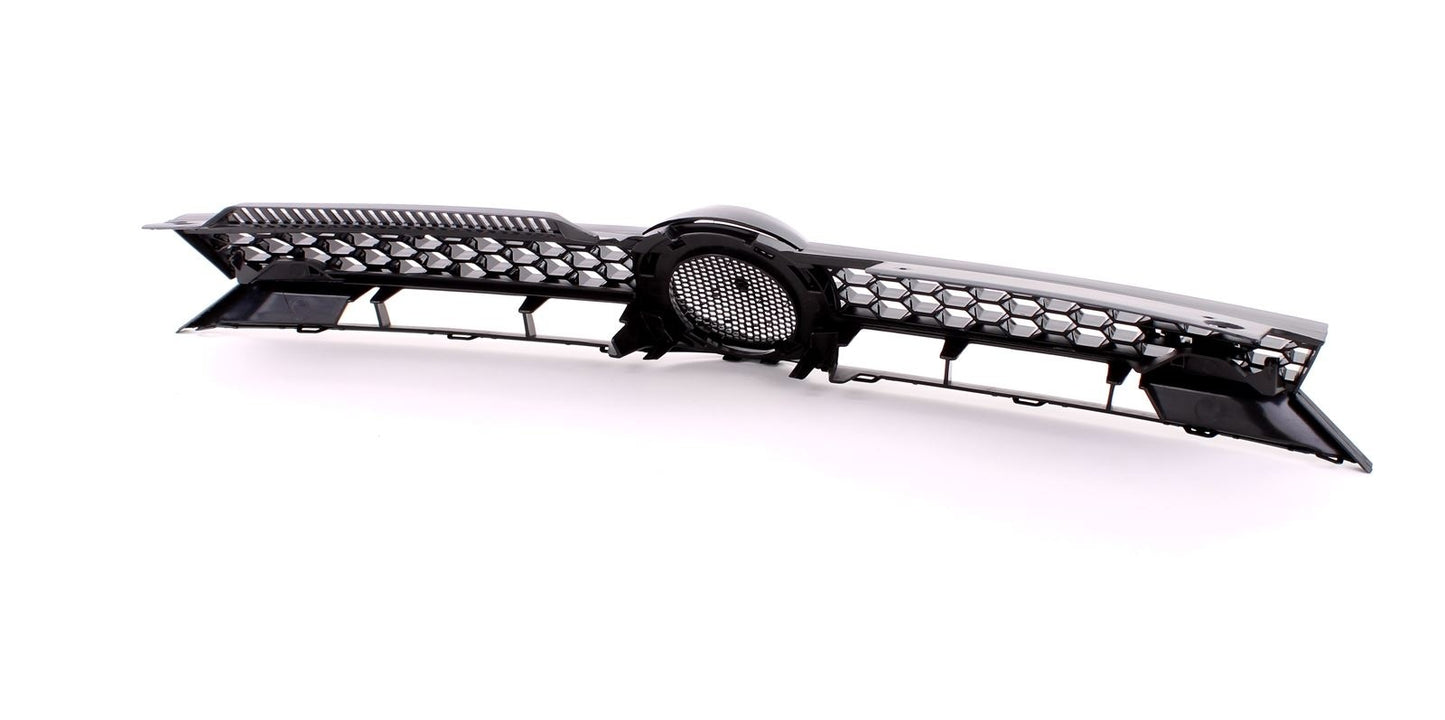 GRILL - sportieve look - glanzend zwart met rode bies