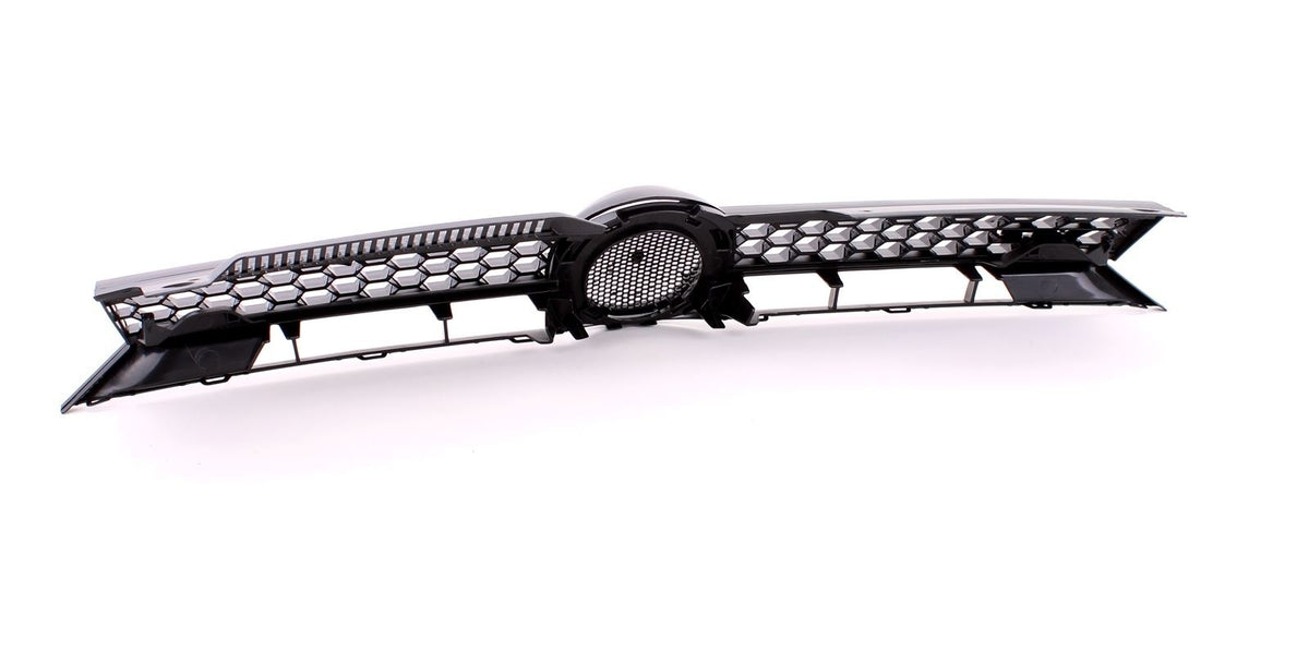 GRILL - sportieve look - glanzend zwart met rode bies