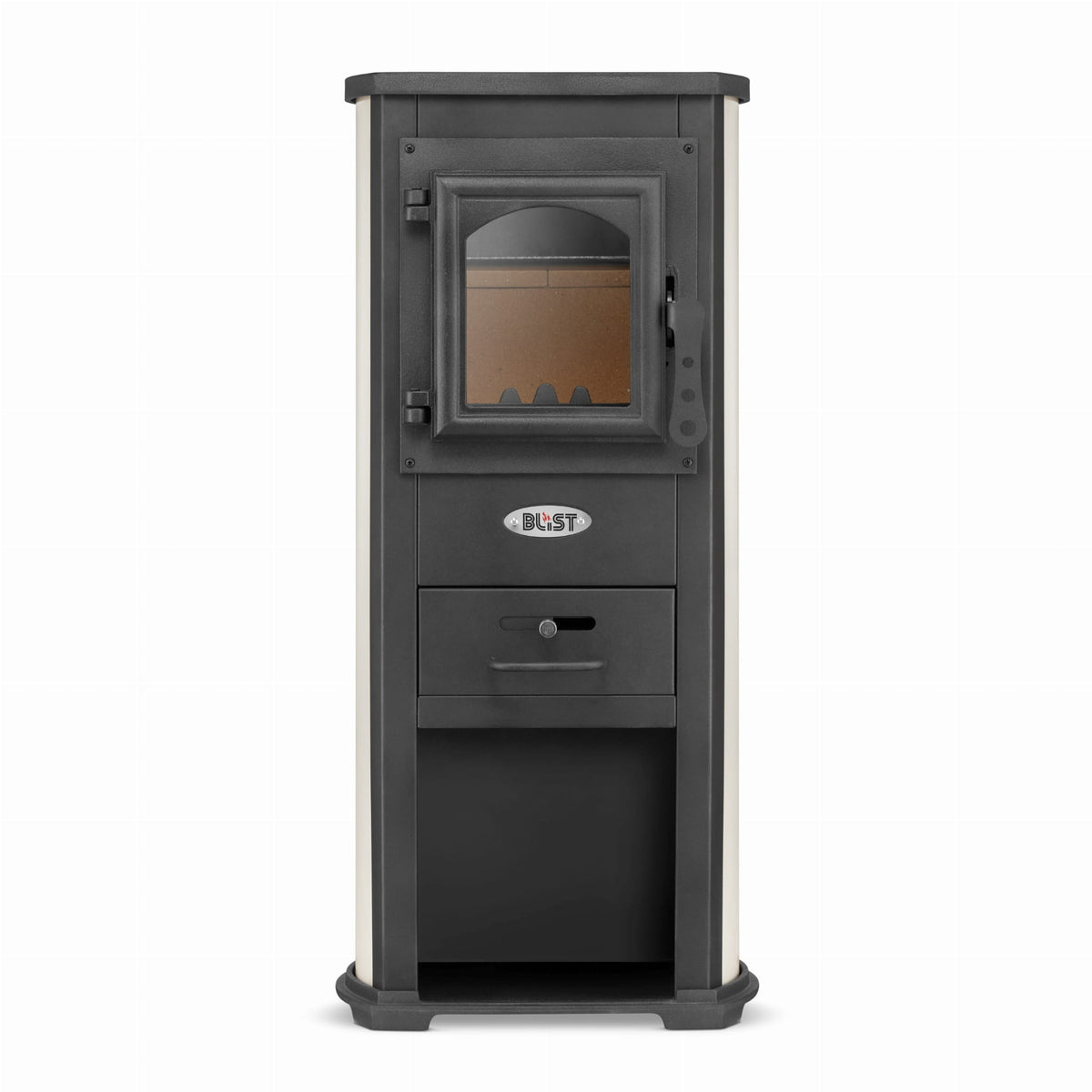 Houtkachel - 6,6 kW Vermogen - Rood/Beige/Antraciet