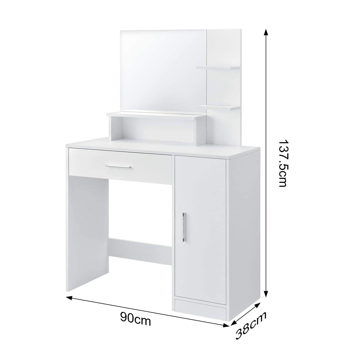 KAPTAFEL - grote spiegel 50x40 cm - wit