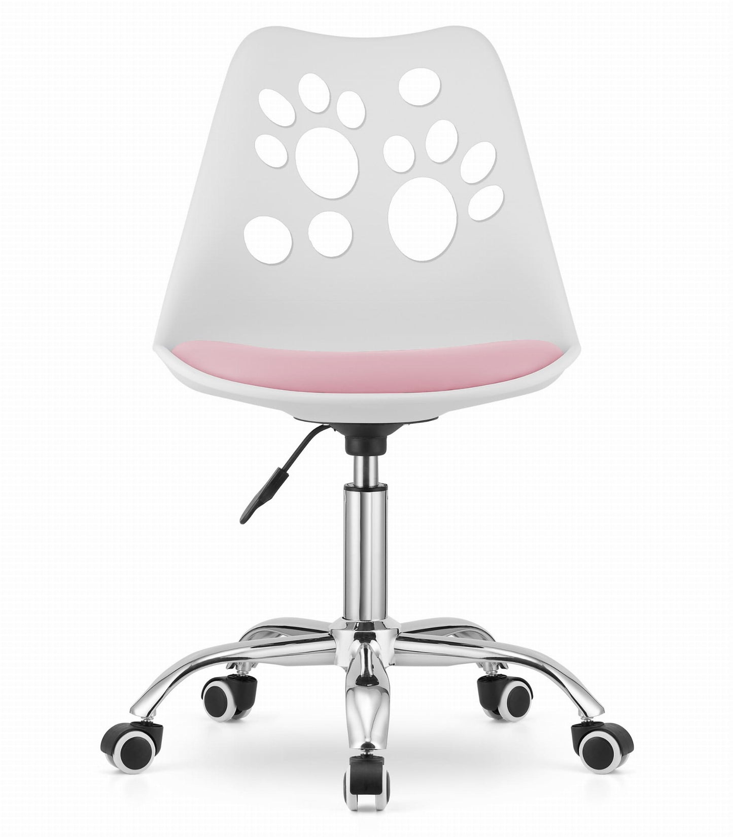 Kinderbureaustoel - Ergonomisch Design, Eco-lederen Kussen - Wit/Roze