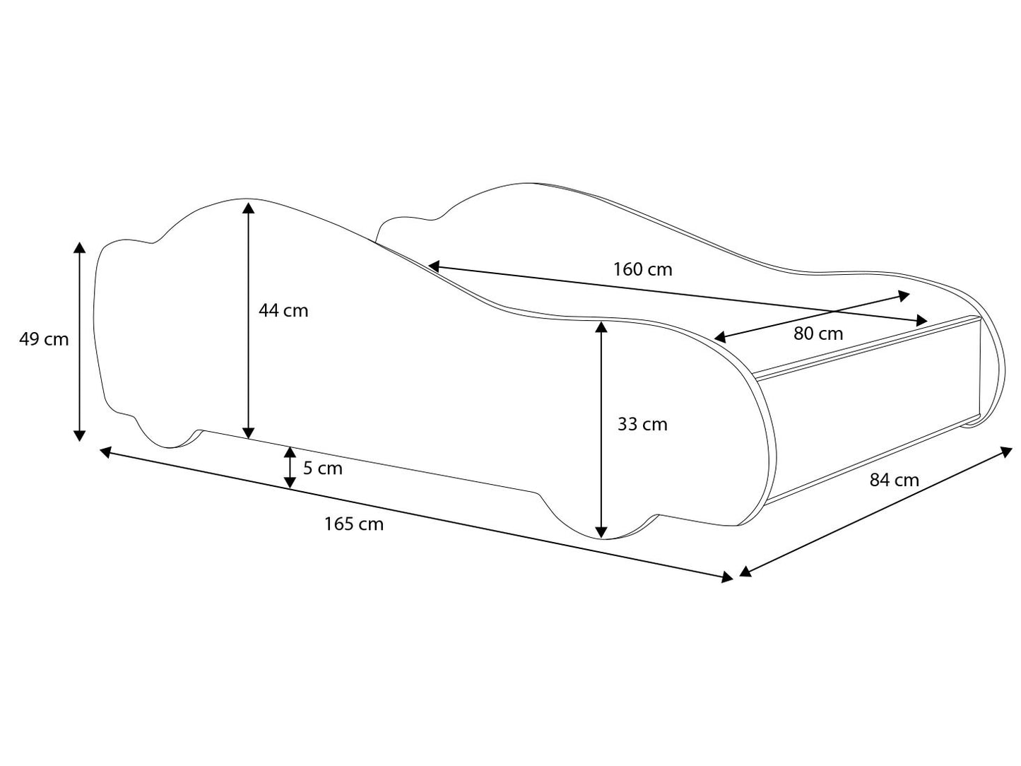 KINDERBED AUTO - Inclusief Matras - 160x80 cm