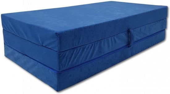 Logeermatras - Opvouwbaar en Comfortabel - Blauw 200x120x10 cm