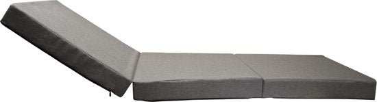Logeermatras - opvouwbaar, comfortabel, wasbare hoes - grijs 195x65 cm