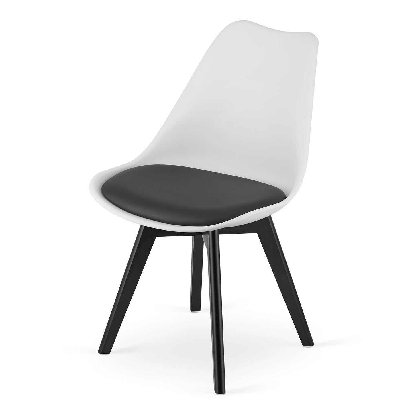 Eetkamerstoel - Ergonomisch Design - Wit/Zwart