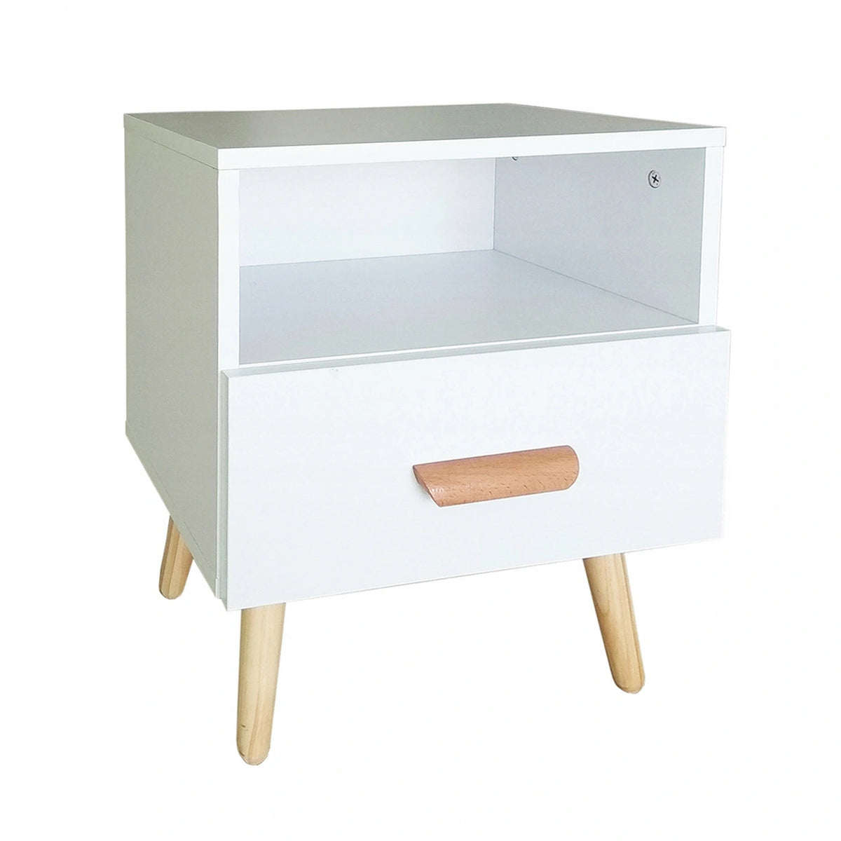 Nachtkastje - MDF Grenen - 1 Lade - Wit