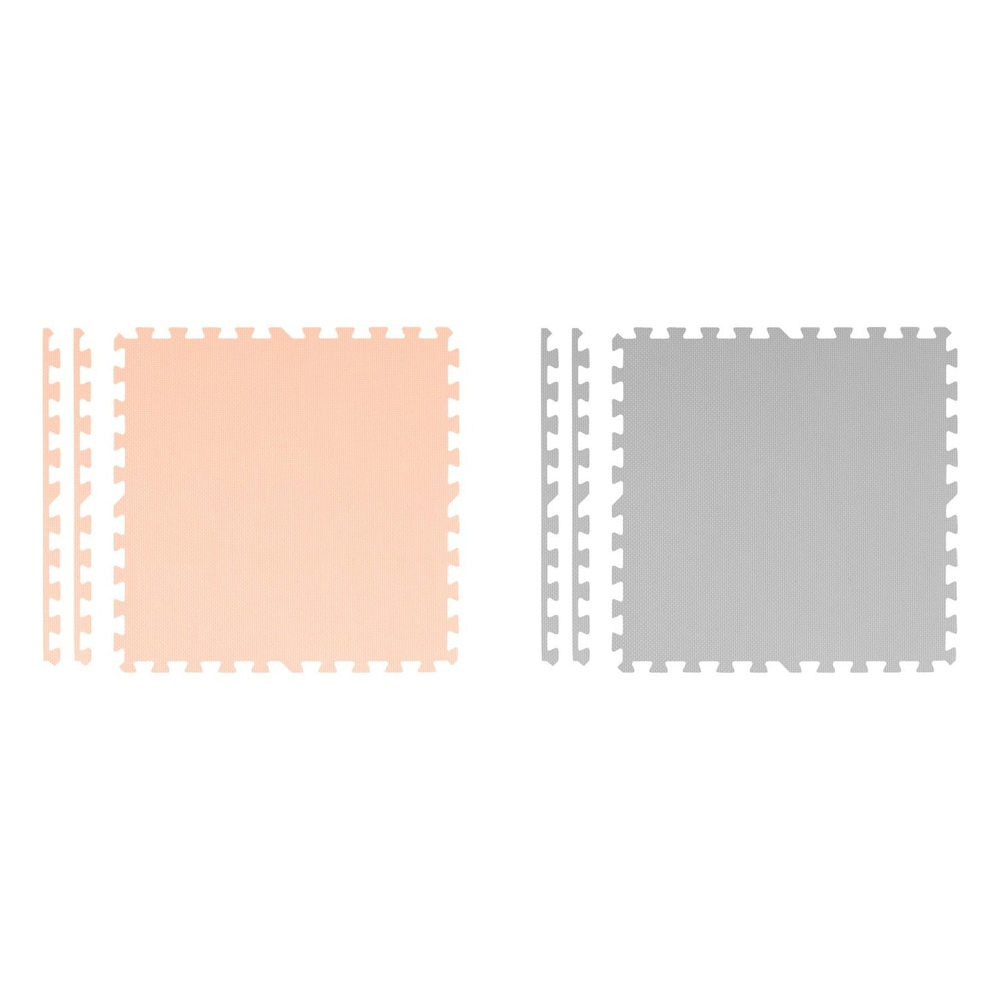 SPEELMAT - Foam Puzzelmat Antislip - Grijs-Perzik 180x180cm